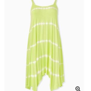 NWT Torrid Lemon Yellow Tie-Dye Handkerchief Dress